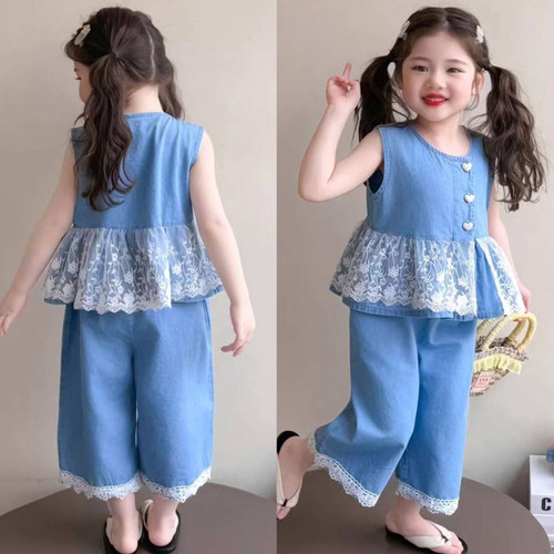 ست تاپ و شلوار واید دخترانه